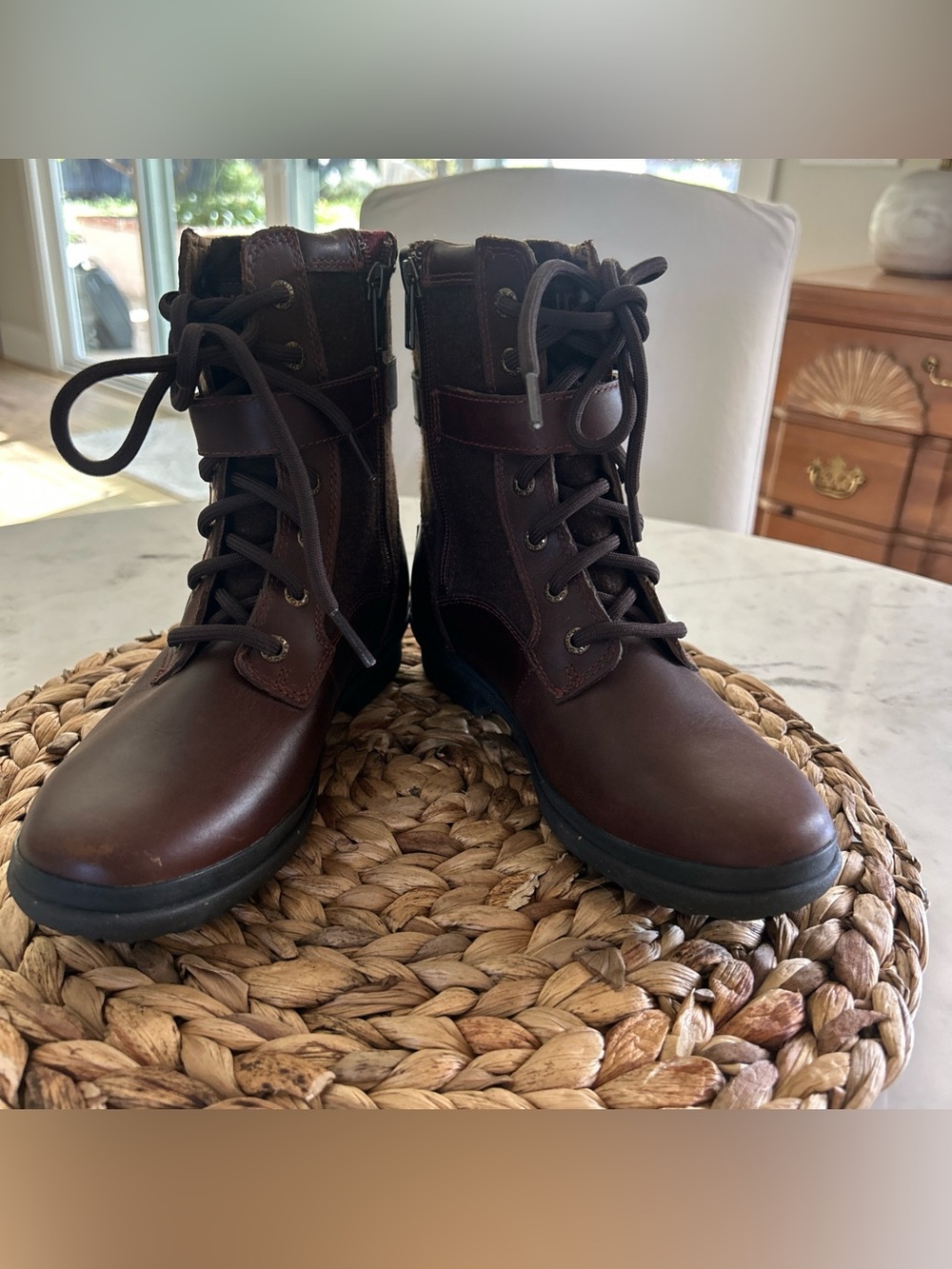 UGG KESEY BROWN WATERPROOF WOMEN’S LEATHER BOOTS US 5.5 UK 3.5 EU 36.5
